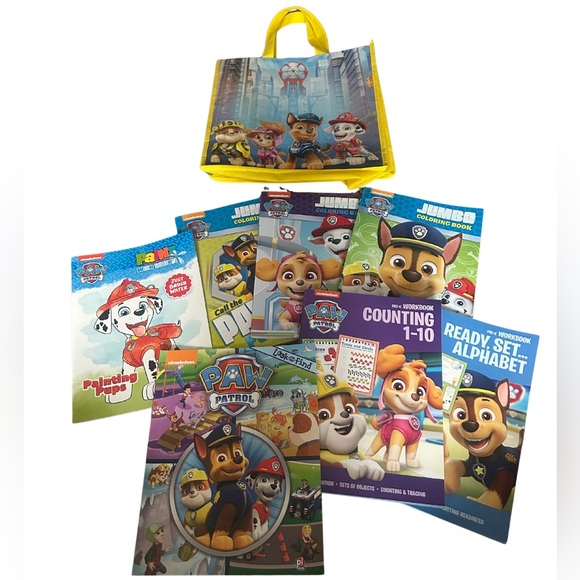 Paw Patrol Bundle | Tote Bag, Look and Find, Coloring & Activity Books | New - Picture 1 of 5
